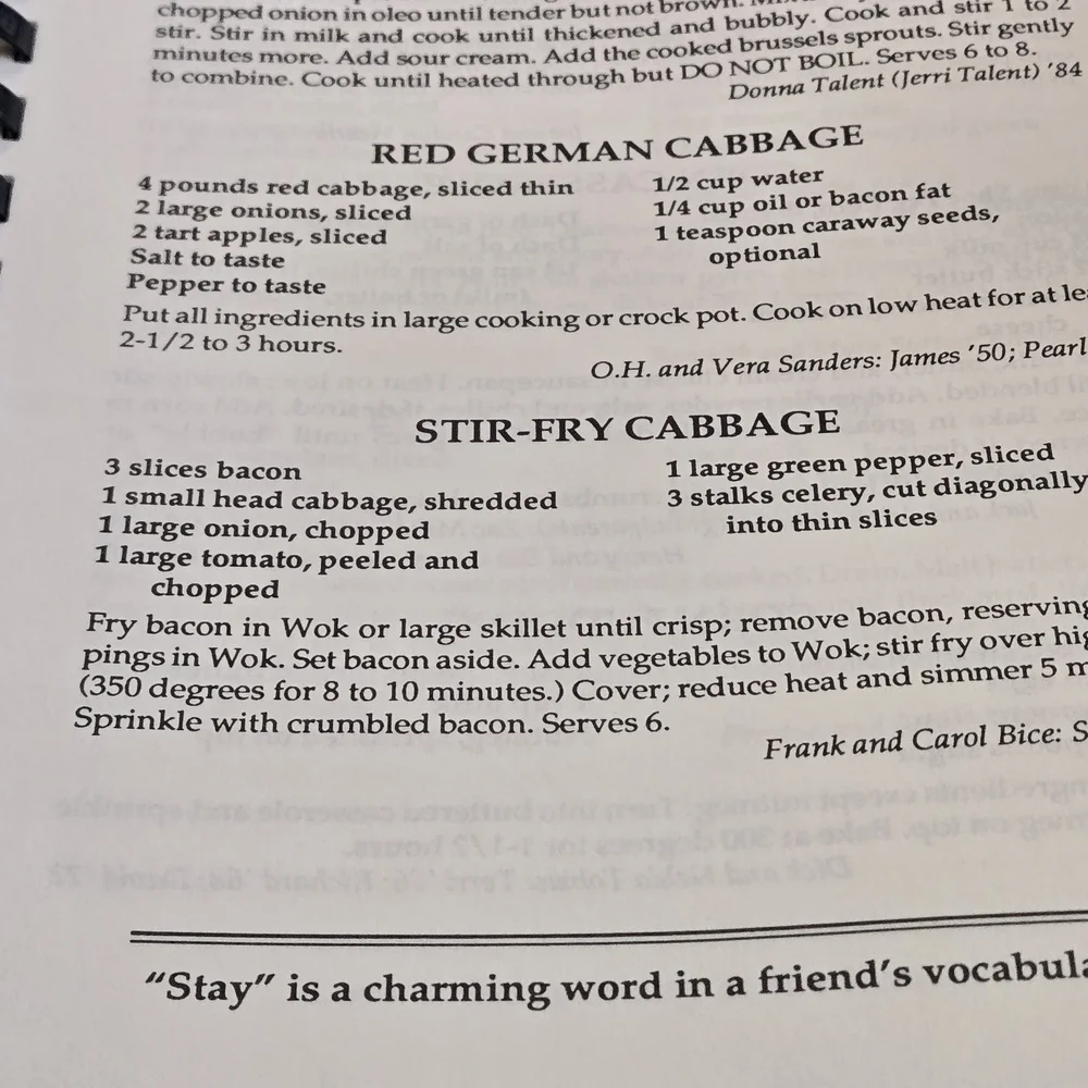 A+ in Cooking Spiral-Bound Recipe Book from a School Fundraiser USA